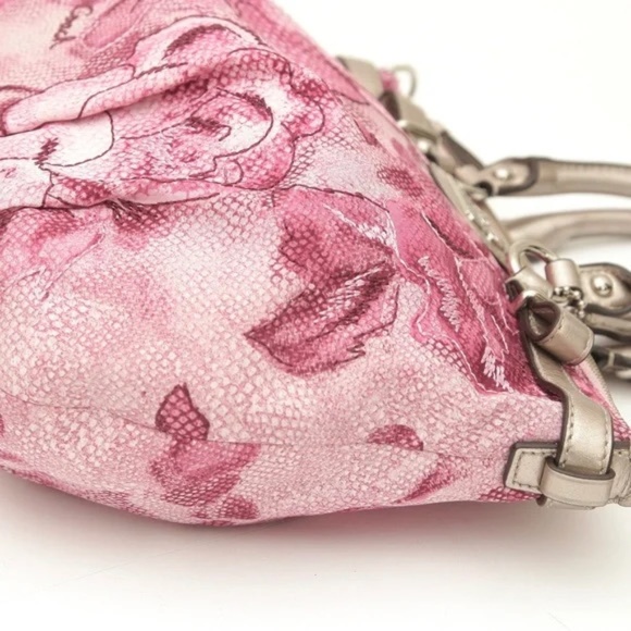 COACH OUTLET Floral Textile Metallic Trim Tote Bag Zipper Shoulder Strap - Picture 4 of 9